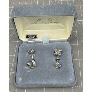 Lenore Doskow Love Knot Sterling Silver Cuff Links Original Box